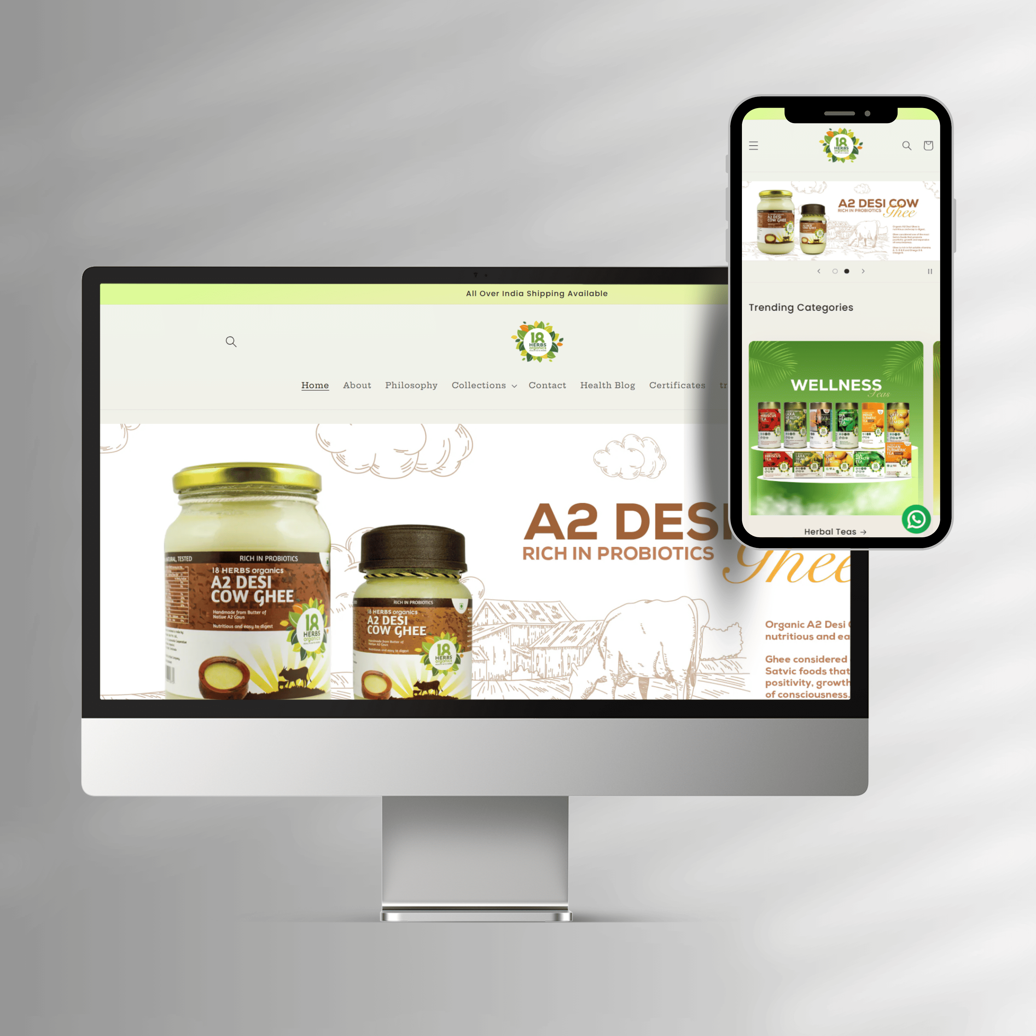 18 Herbs Organics offers 100% organic herbal teas, oils, and health products.